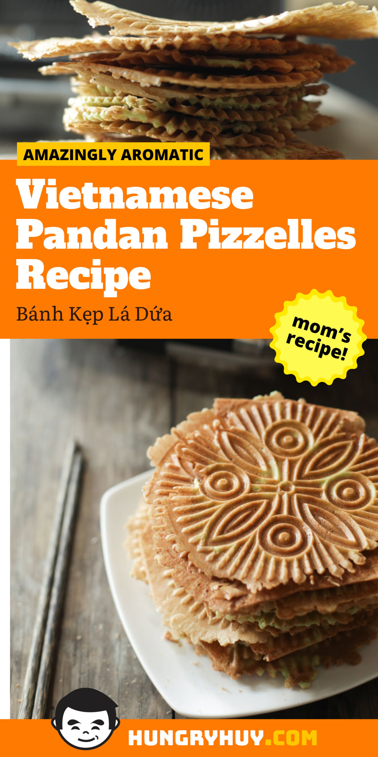 Bánh Kẹp Recipe - Pandan Pizzelle Recipe - Hungry Huy